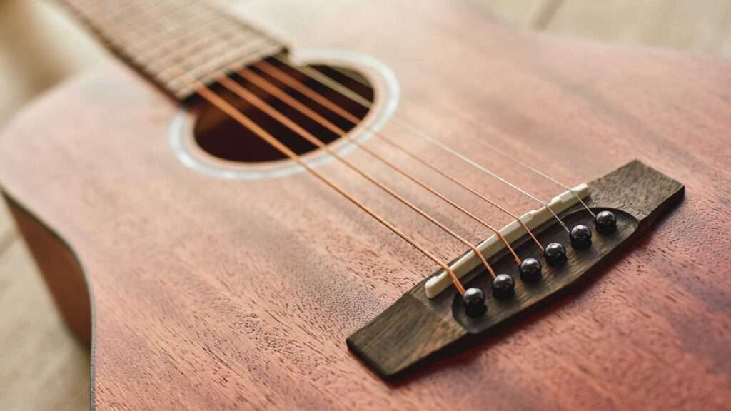 wooden guitar made from old growth trees