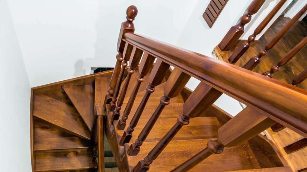 wooden trails and railing made from old growth trees